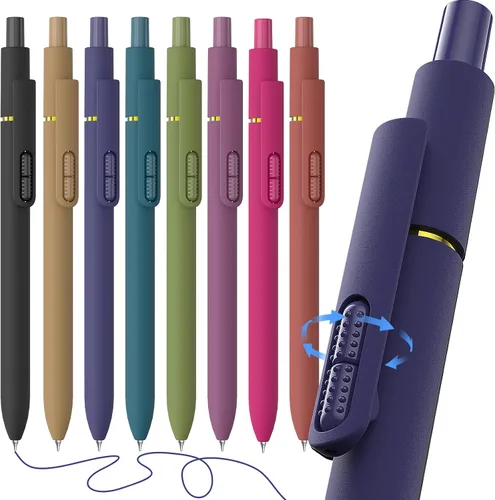 Miniatura 17 de HIACRY 8Pcs Blue Ink Gel Pens, Quick-Dry 0.7mm Fine Point Fidget Pens, Smooth Writing Journaling Pens for Note Taking, Gift for Women & Girls