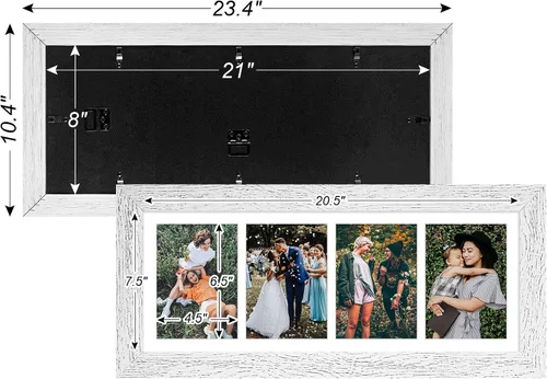 Miniatura 591 de Marcos de Fotos Collage de 13.5X15.5 con 7 Aberturas para Fotos de 4X6, Marco de Fotos Múltiples con Paspartú para Decoración de Pared, Grano