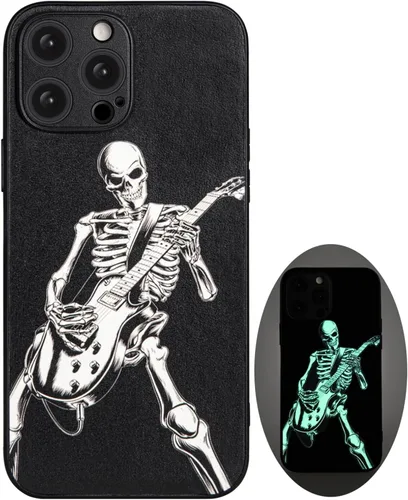 Miniatura 35 de X spirit Funda de teléfono de calavera para iPhone 13, dedo medio, diseño gótico luminoso de esqueleto genial oscuro y con estilo emo, estilo rock n