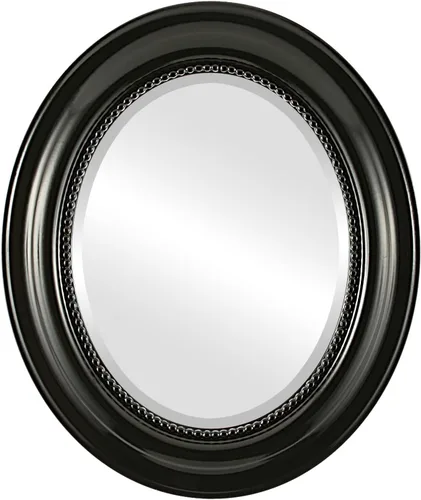 Miniatura 12 de OVALCREST Espejo de pared ovalado biselado para decoración del hogar, estilo patrimonial, espray plateado, dimensiones exteriores de 25 x 29 pulgadas