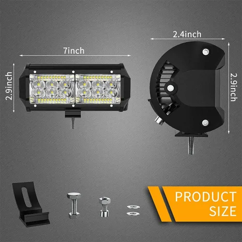 Miniatura 2 de Barra de luz LED de 7 pulgadas, luces LED de 240 W y 24000 lm para tractores, luces LED de trabajo para camión, luces combinadas de inundación