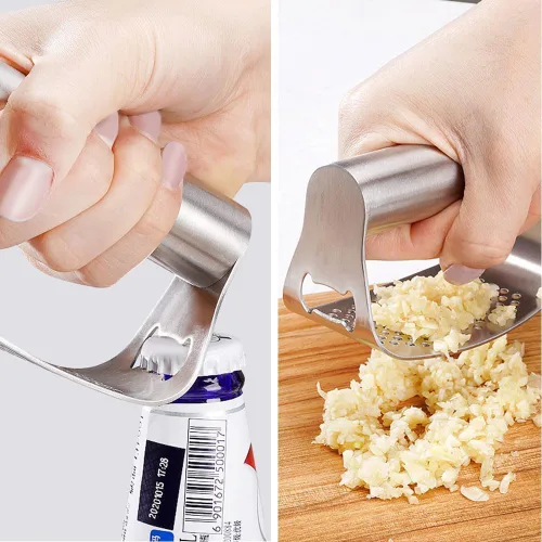 Miniatura 5 de Prensador de ajo de acero inoxidable, 2026 nuevo molinillo de ajo de acero inoxidable resistente, picadora de ajo para herramientas de cocina de ajo