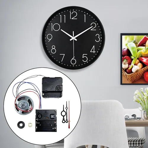 Miniatura 7 de Reloj de pared DIY Mecanismo de Movimiento Reloj de Péndulo Reemplazo con Caja de Campana de Música con Manecillas para Club Bar Oficina Relojes