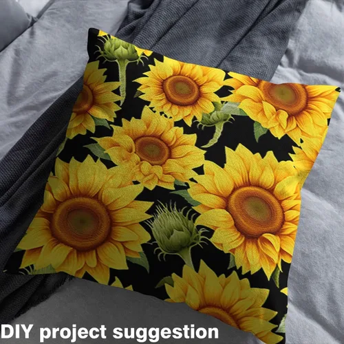 Miniatura 4 de Feelyou Tela de girasol por yarda con estampado floral decorativo suave tela de franela amarilla patrón de flores amarillas tapicería para sillas 1