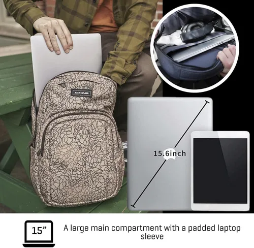 Miniatura 12 de Dakine Mochila Campus grande de 33 litros para laptop y libros, Lila bruñido., Moderno, personalizado