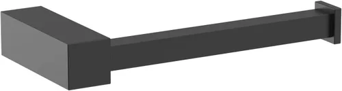 Amerock BH36081MB | Soporte de papel higiénico de poste único negro mate | Soporte de papel higiénico de 5-7/8 pulg. (149 mm) de longitud |
