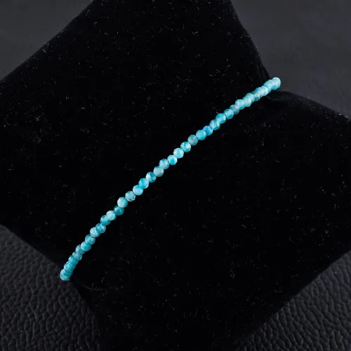 Miniatura 4 de Natural Gemstone Micro Round Beads Dainty Choker Bangle Bracelet, Handmade Jewelry for Women, Healing Chakra Crystals Silver Plated Chain 8 inch