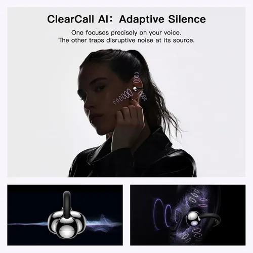 Miniatura 3 de OWS - Auriculares colgantes con clip para la oreja, auriculares inalámbricos de traducción AI en tiempo real, 165 idiomas traductores