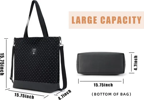 Miniatura 5 de KALIDI - Bolso grande de lona para mujer bolso de hombro cruzado bolso de mano casual bolso de trabajo