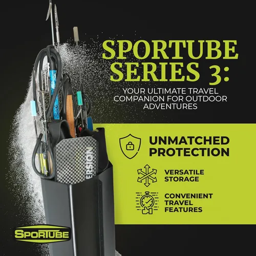 Miniatura 2 de Sportube Funda de esquí y snowboard Series 3 – Funda protectora de viaje para hasta 3 pares de esquís y equipo alpino, o 2 juegos de tablas de Negro