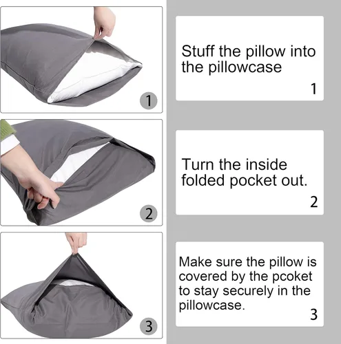 Miniatura 7 de NTBAY - Fundas de almohada de algodón egipcio para niños pequeños - Juego de 2 - Fundas de almohada de viaje - Fundas de 13x18 pulgadas de algodón