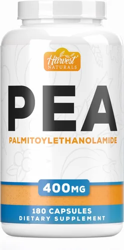 Cápsulas de palmitoiletanolamida | Guisante de 400 mg | 180 píldoras | Promueve la inflamación natural y el alivio de molestias | Ingredientes