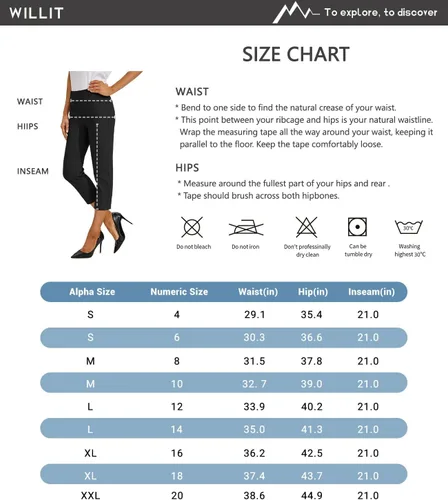 Miniatura 6 de Willit Pantalones capri de vestir para mujer, pantalones de yoga, pantalones capri de trabajo, pantalones elásticos de oficina de cintura alta, 21