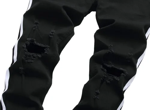 Miniatura 3 de Jeans rasgados para hombre, ajustados, elásticos, desgastados, cómodos, de moda