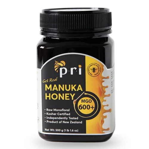 P.R.I Miel Manuka, MGO 600+, 500g de Miel Monofloral Cruda de Manuka de Nueva Zelanda (1.1LB)