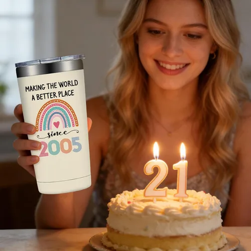 Miniatura 4 de Regalos de cumpleaños 21 para ella, decoraciones de cumpleaños 21 para mujeres, regalos de 21 años para mujeres, hija, niñas, vaso fabuloso 21 de 20
