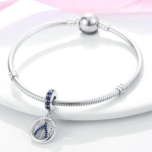 Miniatura 153 de Pandach Dijes colgantes de plata de ley 925 para pulseras y collares, dijes colgantes de Madonna con cuentas de girasol, joyería para mujer