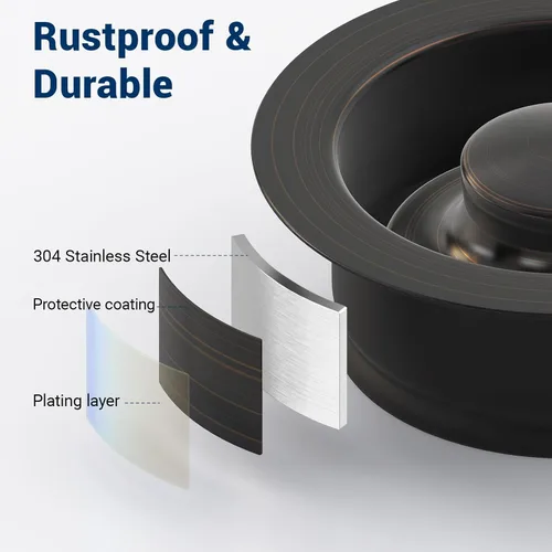 Miniatura 4 de Tapón de brida para fregadero de cocina ORB – Brida universal para eliminación de basura para adaptarse a orificio de drenaje estándar de fregadero