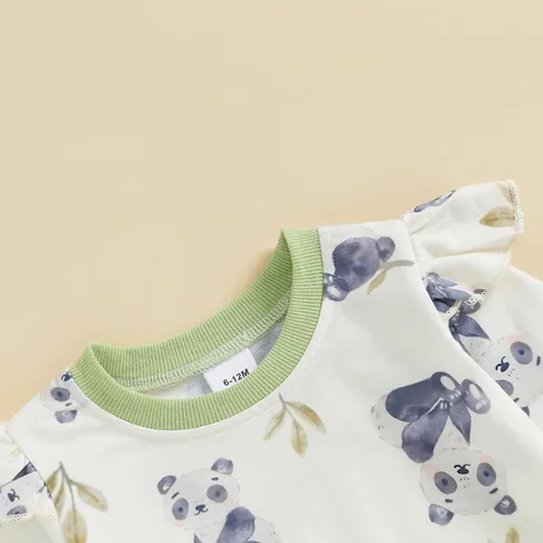 Miniatura 47 de Kaipiclos Ropa occidental para bebé niña, con lindo estampado con volantes, manga larga, pantalones para otoño e invierno, trajes de vaquera