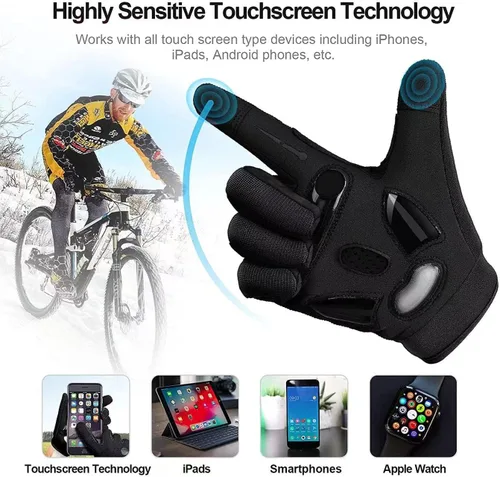 Miniatura 4 de BIKINGMOREOK - Guantes de ciclismo para bicicleta de montaña, para hombre y mujer, permite el uso de pantallas táctiles, con acolchado de gel