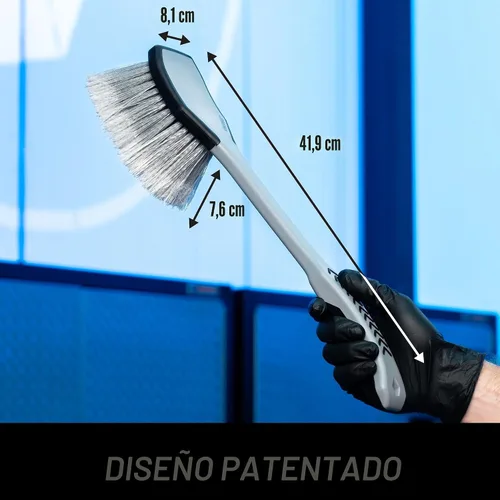 Miniatura 6 de VIKING Cepillo de lavado de coche, cepillo para ruedas y guardabarros, limpiador de neumáticos de mango largo para detallado de automóviles, 16.5