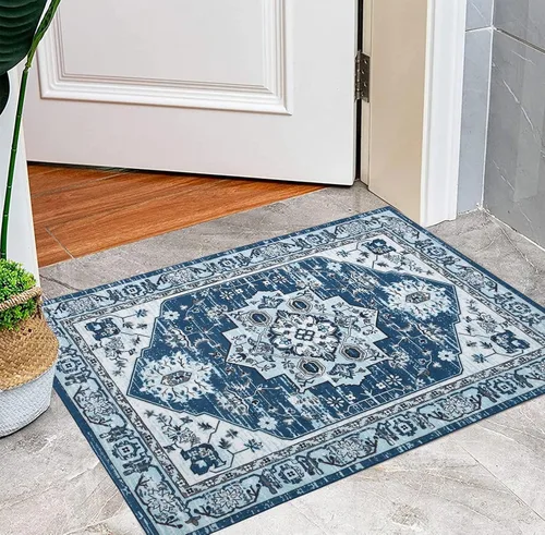 Miniatura 16 de JOLENE.K Alfombra oriental lavable de 6 x 9 pies, suave, con estampado envejecido, vintage, antideslizante, resistente a las manchas, de pelo bajo