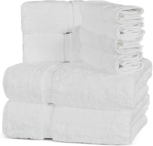 Miniatura 34 de Towel Bazaar Juego de toallas turcas de 8 piezas, 100% algodón de alta calidad, toallas de lujo, súper suaves y absorbentes, uso perfecto para baño