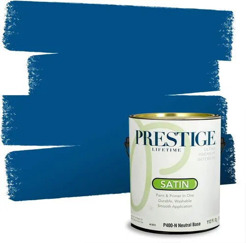 Miniatura 47 de Prestige Paints. - Base y pintura para exteriores en un solo galón, 1 galón. plano, comparable con Sherwin Williams Topsail. SW159-azul hechizante.