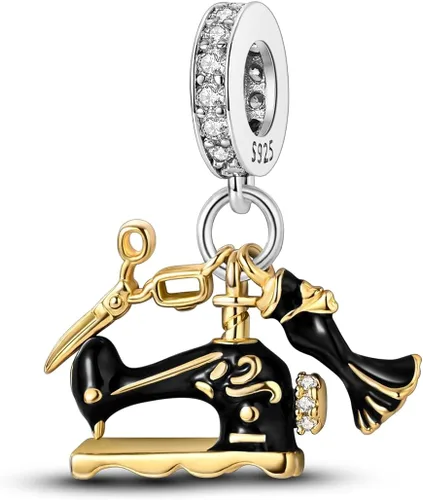 Miniatura 13 de Pandach Dijes colgantes de plata de ley 925 para pulseras y collares, dijes colgantes de Madonna con cuentas de girasol, joyería para mujer