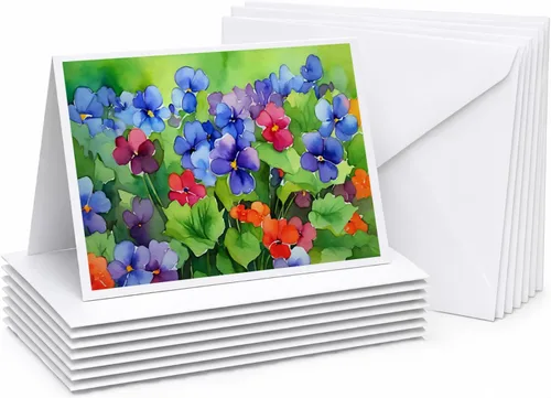 Miniatura 79 de Caroline's Treasures DAC1709GCA7P - Tarjetas de felicitación y sobres de arándanos de Texas en acuarela, paquete de 8 tarjetas en blanco con sobres