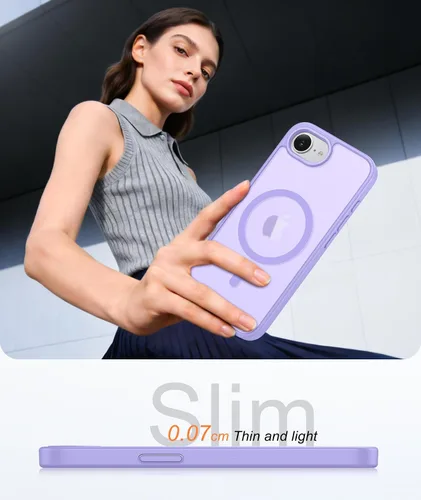 Miniatura 1020 de FNTCASE Funda para iPhone 17 Pro: Fundas delgadas translúcidas de color azul claro compatibles con MagSafe, protección completa de la cámara