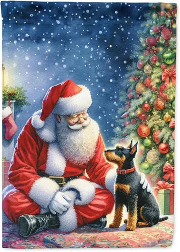 Miniatura 72 de Caroline's Treasures DAC4159CHF - Bandera de casa de Husky siberiano y Papá Noel para porche, grande, para colgar en la pared, poliéster