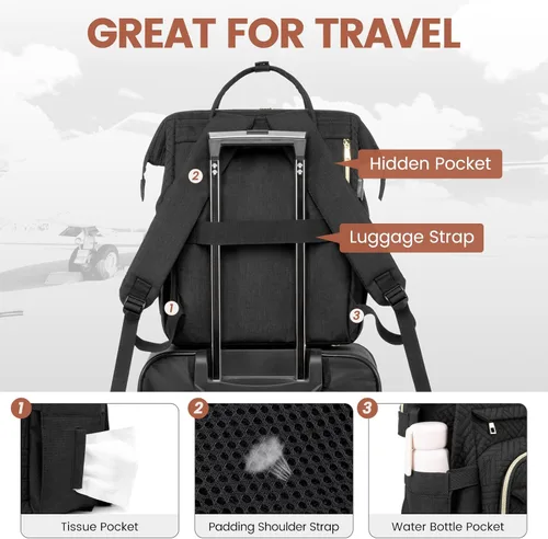 Miniatura 4 de Mochila de mujer para computadora portátil, bolso para laptop de trabajo, mochila elegante para docente, bolso para computadora de negocios, mochila