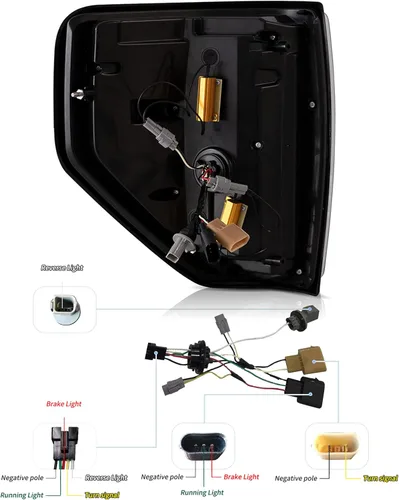 Miniatura 8 de VLAND Conjunto de luces traseras para Ford F-150 2009-2014, conjunto de lámpara trasera con señal de giro, luces de marcha atrás, Plug-and-play