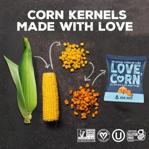 Miniatura 3 de LOVE CORN Sal Marina 16oz x 1 Bolsa - Delicioso Maíz Crujiente - Aperitivos Familiares Saludables - Sin Gluten, Kosher, Sin OGM - Alternativa