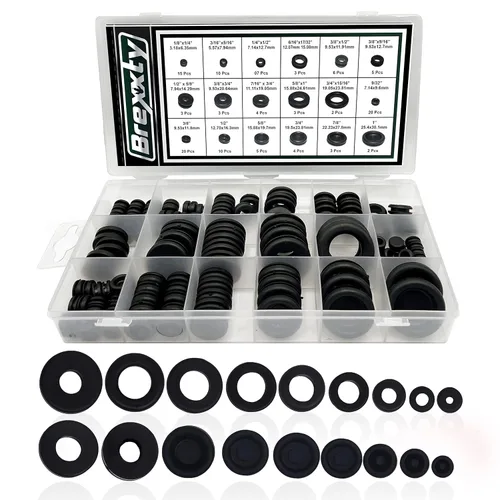 Miniatura 10 de Juego de 52 ojales de goma, tapones de orificio para cortafuegos en 6 tamaños de agujeros de taladro de 5/8 pulgadas, 13/16 pulgadas, 7/8 pulgadas