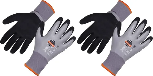 Miniatura 11 de Ergodyne ProFlex 7501 Guantes de Trabajo de Invierno Impermeables con Revestimiento, Palmas Recubiertas de Nitrilo Arenoso, Forro Polar Térmico