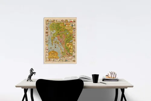 Miniatura 2 de Mapa Histórico - Este carte calado retratando con la más exacta fidelidad la Historia, Romance y Humor de la gloriosa Ciudad de San Diego, 1928, Jo