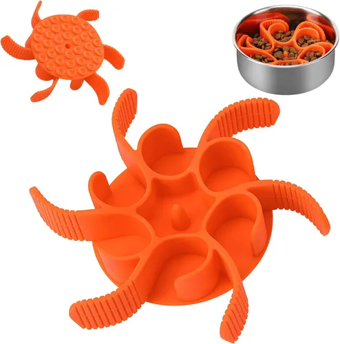 Miniatura 8 de Anipaw Cuencos de alimentación lenta para perros Inserto de alimentador de comida para mascotas de espiral de silicona para ralentizar la Gris