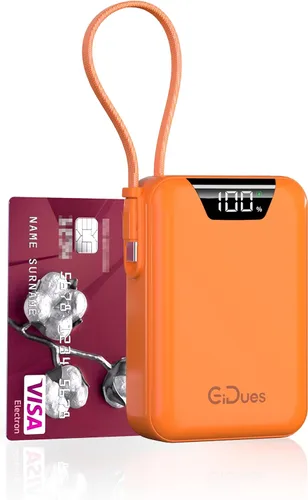 Miniatura 7 de Cargador portátil M2, banco de energía de 20000 mAh, PD 35 W, cable integrado USB-C ultra rápido, compacto y bonito, mini batería externa