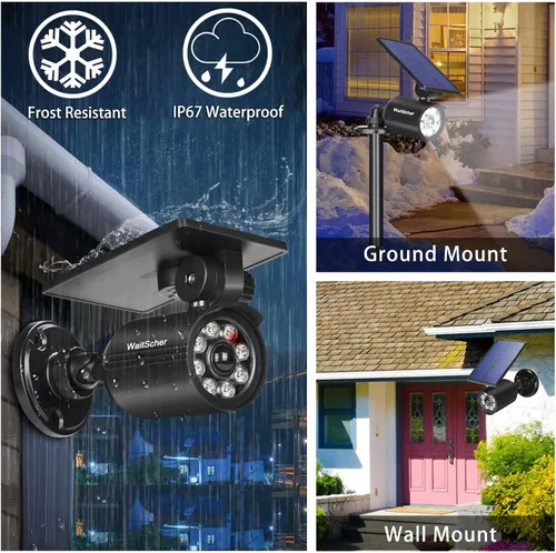 Miniatura 3 de Luces solares con sensor de movimiento para exteriores, IP67, impermeable, 360°, giratorio, energía solar, luces de inundación para graneros