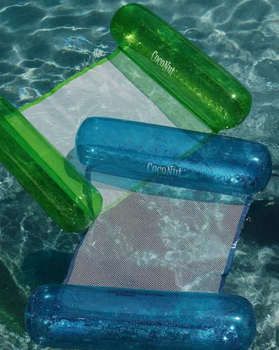 Miniatura 2 de CocoNut Float Hamaca con purpurina para piscina, tumbonas inflables multiusos para adultos, silla de ejercicio y silla de descanso, versátil