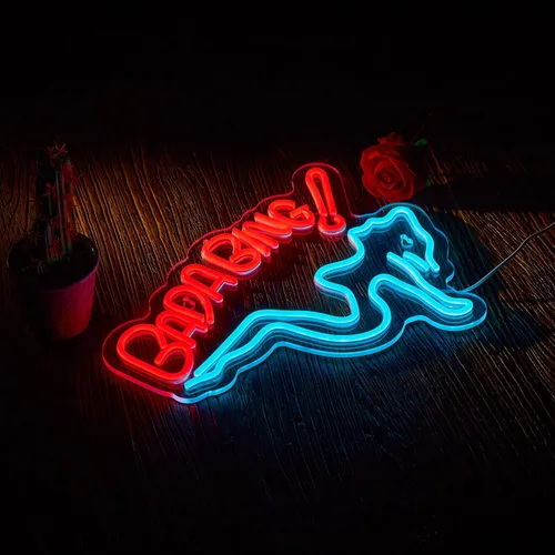 Miniatura 2 de Letrero de neón Bada Girls para decoración de pared, señal de neón regulable Bing Sopranos, luz de neón LED USB alimentada, señales de arte de neón