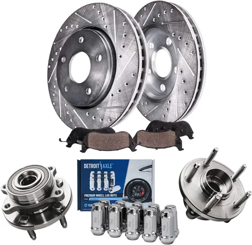 Miniatura 22 de Detroit Axle - Kit de frenos para Acura TSX 2009-2010 Honda Accord 2008-2011 Rotores de freno perforados y ranurados Pastillas de freno de cerámica
