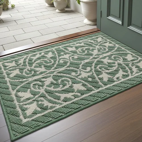Miniatura 17 de DEXI Felpudo para puerta frontal del pasillo, alfombra de bienvenida interior, delgada de bajo perfil, antideslizante y lavable, para atrapar
