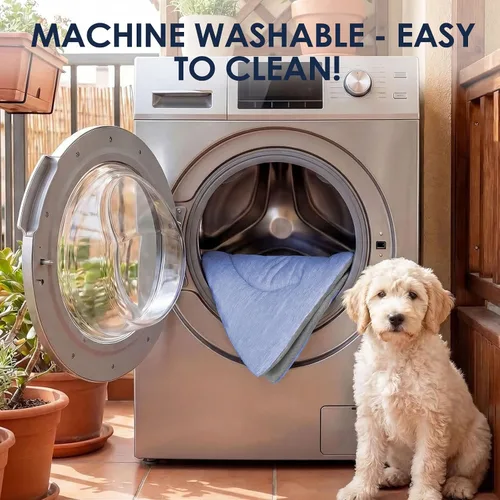 Miniatura 7 de ASENKU Tapete refrescante para perros, portátil y duradero, absorción física del calor, cama refrescante antideslizante y transpirable de verano Azul