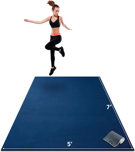 Miniatura 21 de Gorilla Mats Alfombrilla de ejercicio grande de alta calidad, de 6 x 4 x 1/4 pulgadas, ultra duradera, antideslizante, tapete de entrenamiento
