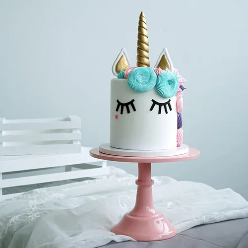 Miniatura 2 de Soporte de hierro para tartas, bandeja decorativa para cupcakes, bandeja de fruta de postre para baby shower, boda, fiesta de cumpleaños (rosa) (M)