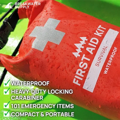 Miniatura 4 de Breakwater Supply™ Kit de primeros auxilios impermeable, bolsa seca precargada con suministros de preparación de supervivencia de emergencia