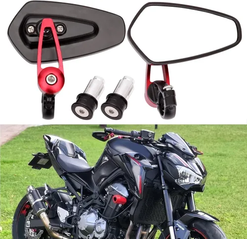 Miniatura 10 de Espejos retrovisores negros de aluminio CNC para extremos de manillar de motocicleta Compatible con GROM MSX125 CB500F Kawasaki Z125 pro Z650 Z750